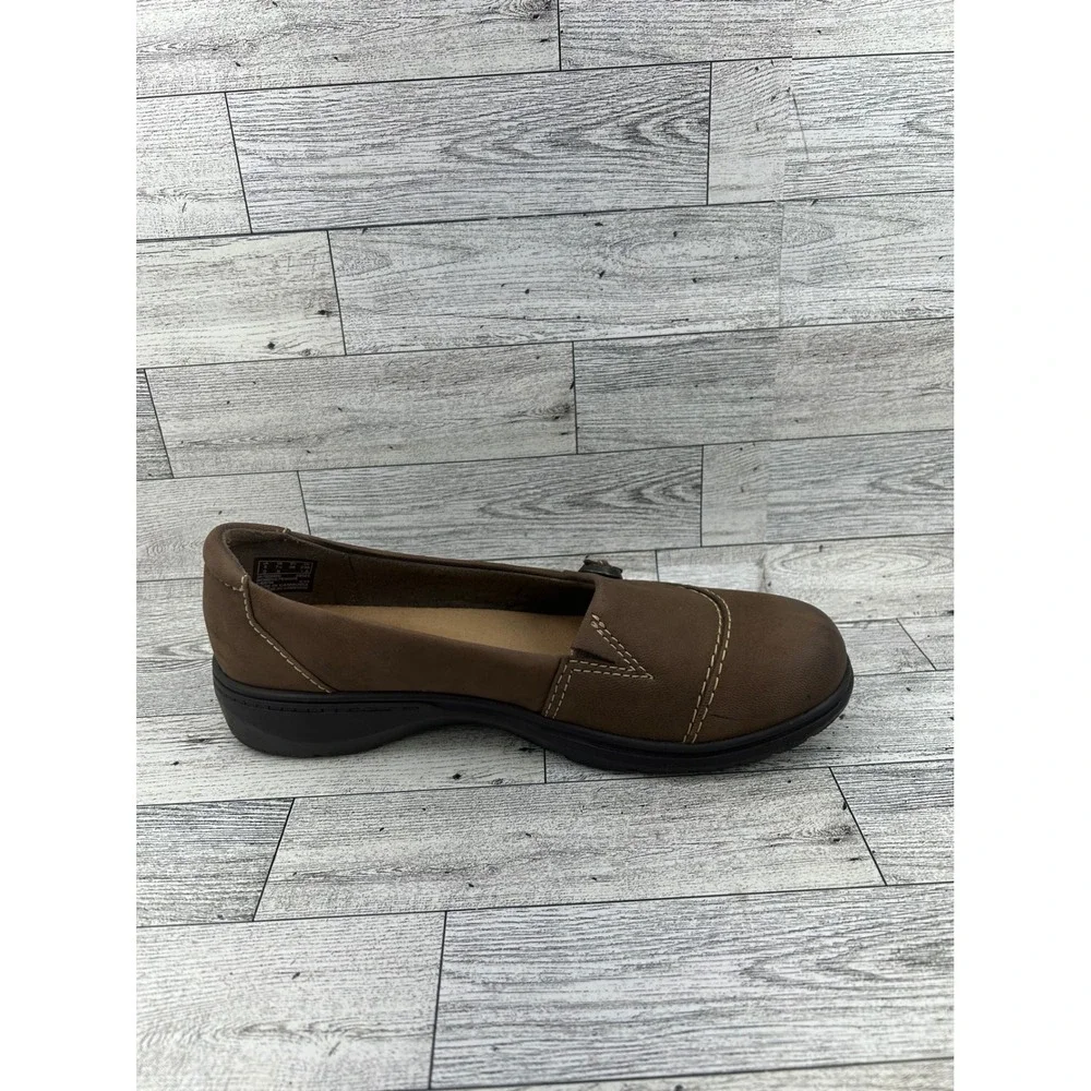 Clarks Collection Women Brown Leather Ultimate Comfort Loafers Sz 7.5 M